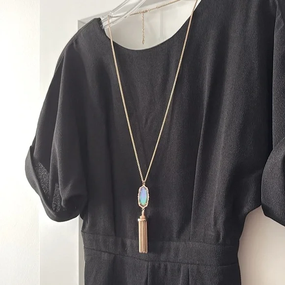 EUC [Kendra Scott] Everly Gold-Tone Iridescent Long Pendant Tassel Necklace - Picture 5 of 14